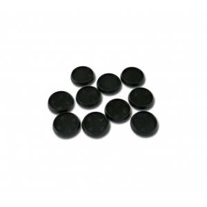 Socles ronds 25 mm biseautés et creusés PLASTIQUE NOIR (x10) V2