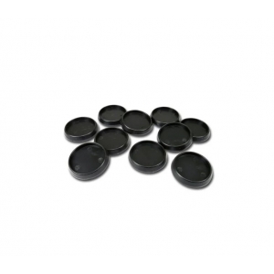Socles ronds 28.5 mm biseautés et creusés PLASTIQUE NOIR (x10)