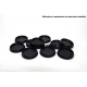 Socles ronds 28.5 mm biseautés et creusés PLASTIQUE NOIR (x10)