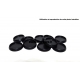 Socles ronds 32 mm biseautés et creusés PLASTIQUE NOIR (x10) V2