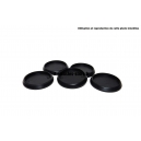 Socles ronds 40 mm biseautés et creusés PLASTIQUE NOIR (x5) V2