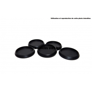 Socles ronds 40 mm biseautés et creusés PLASTIQUE NOIR (x5) V2 Socles ronds 40 mm biseautés et creusés PLASTIQUE NOIR (x5) V2