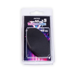 Socle ellipse 75x42 mm plein PLASTIQUE NOIR (x5)