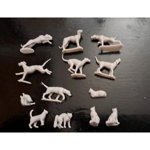 Mini-Set Chiens et Chats &eacute;chelle 28-32mm (18 pi&egrave;ces)