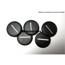 Socles ronds bords arrondis 40 mm pleins PLASTIQUE NOIR (x5)