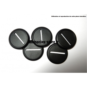 Socles ronds bords arrondis 40 mm pleins PLASTIQUE NOIR (x5)