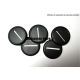 Socles ronds bords arrondis 40 mm pleins PLASTIQUE NOIR (x5)