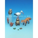 Set d'animaux européens (x9) Echelle 54mm