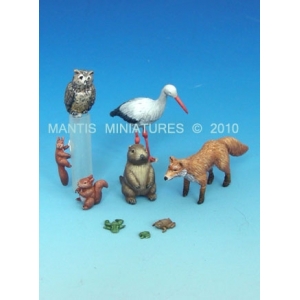 Set d'animaux européens (x9) Echelle 54mm