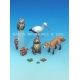 Set d'animaux européens (x9) Echelle 54mm