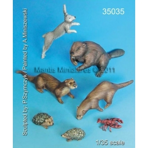 Set d'animaux des forêts et rivières (x8) Echelle 54mm