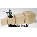 Socle cube hêtre brut - 3cm MINISOCLES