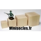 Socle cube hêtre brut - 3cm MINISOCLES