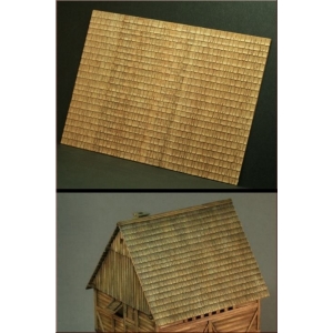 Plaque de balsa texturée : Tuiles en bois