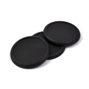 Socle rond bords arrondis 50 mm plein PLASTIQUE NOIR (x1)