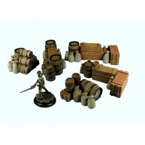 Set de Caisses empilées et Barils Grand Modèle (X5) 28-32mm