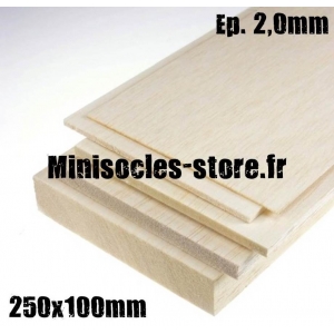 Plaque de Balsa 250x100x2.0mm