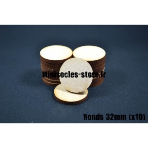 Socles ronds 32 mm pleins MDF (x10)