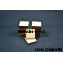 Socles carrés 25 mm pleins MDF (x10)