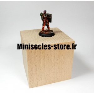 Socle cube hêtre ou pin - 80mm