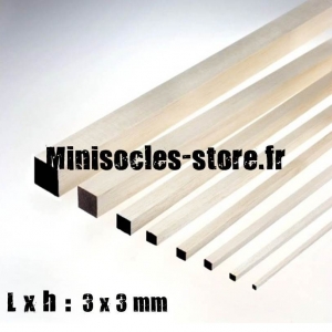 Tige Balsa carrée 3mm