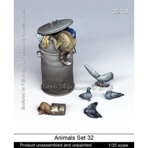 Set d'animaux des villes N°2 (x6) Echelle 54mm