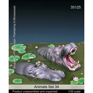 Set d'Hippopotames (x2) Echelle 54mm