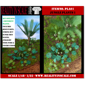 Kit Résine + Photo Découpe Plastique Plantes Jungle (N°1) 1:35