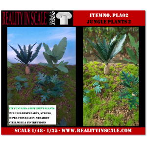 Kit Résine + Photo Découpe Plastique Plantes Jungle (N°2) 1:35