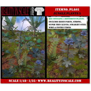 Kit Résine + Photo Découpe Plastique Plantes Jungle (N°5) 1:35