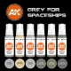 Set pour armures et vaisseaux futuristes (GREY FOR SPACESHIPS, 6*17mL)