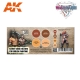 Set peau humaine (WARGAME COLOR SET. BASIC SKIN COLORS, 4*17mL)