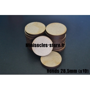 Socles ronds 28.5 mm pleins MDF (x10)