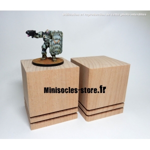 Socle hêtre rainuré - 60x70mm