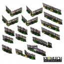 Palissades en bois droites + angles et portails x17 28-32mm (MDF)