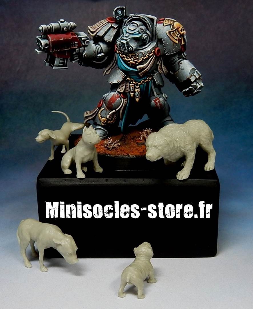 Figurines chiens 28 32mm MINISOCLES